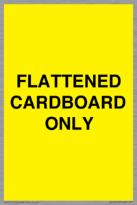 FLATTENED CARDBOARD ONLY